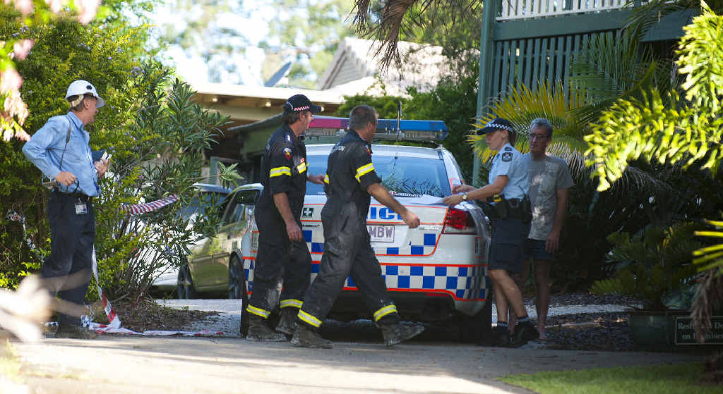 HEARTBREAKING JOB: Emergency services personnel attend the Golinski home in Jacaranda Place, Tewantin, on Boxing Day, 2011. HEARTBREAKING JOB: Emergency services personnel attend the Golinski home in Jacaranda Place, Tewantin, on Boxing Day, 2011.